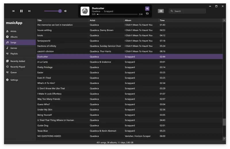 Songs View