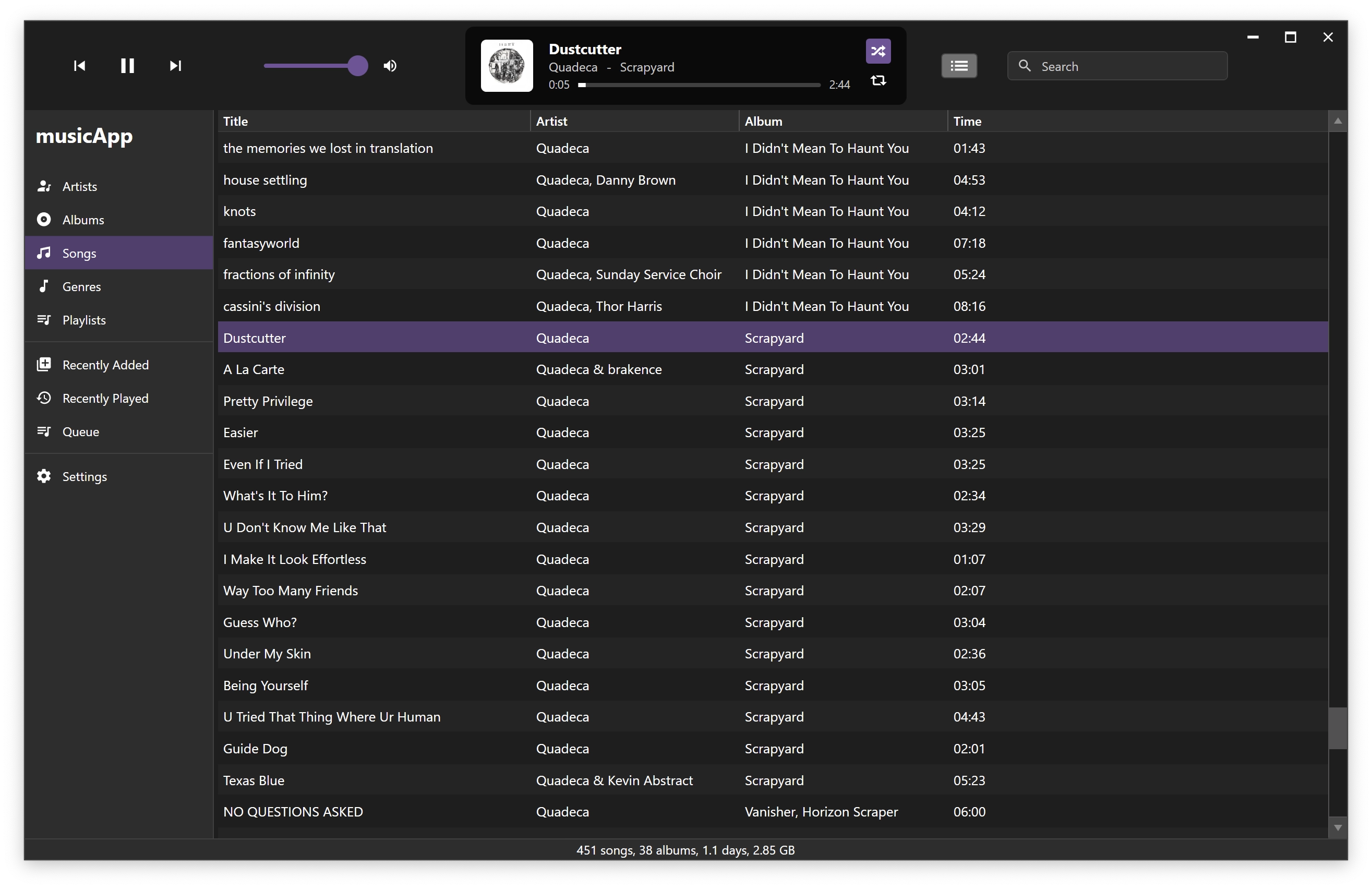 Songs View